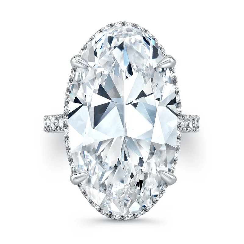 20.09 Carat Oval Diamond Ring with Pav? Band