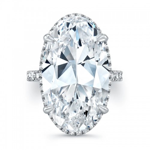 20.09 Carat Oval Diamond Ring with Pav? Band