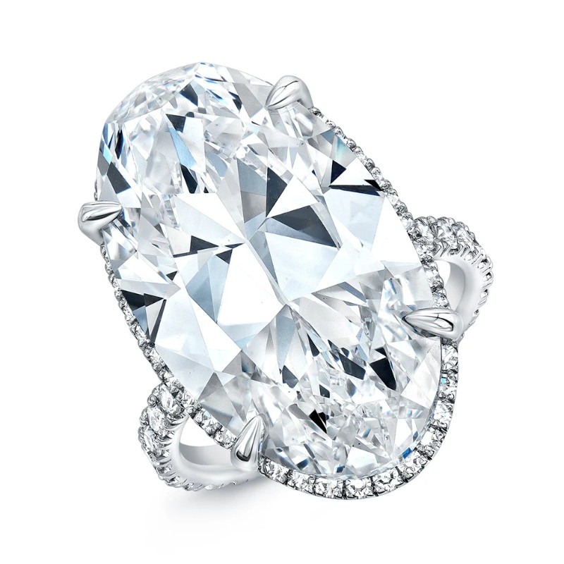 20.09 Carat Oval Diamond Ring with Pav? Band
