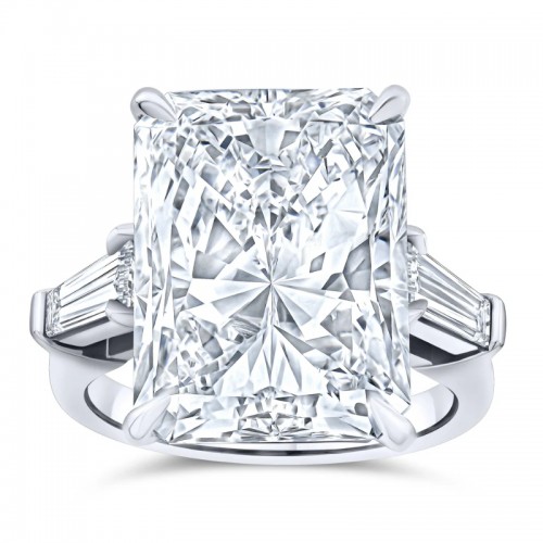 12.02 Carat Radiant Diamond 3-stone Ring