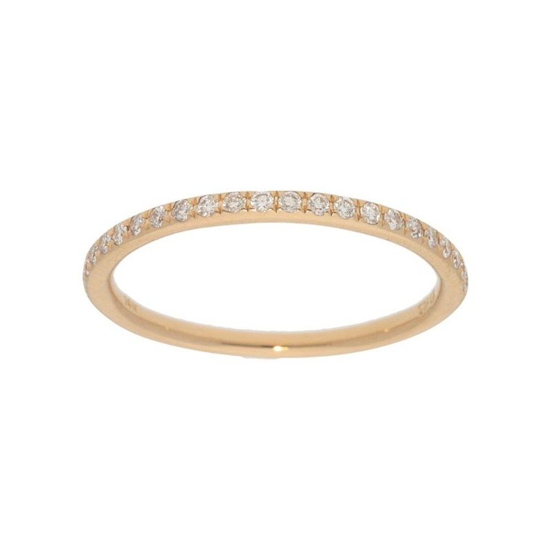 14K Yellow Gold Pave Set Half Way Around Ring