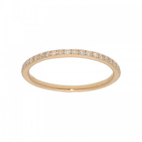 14K Yellow Gold Pave Set Half Way Around Ring