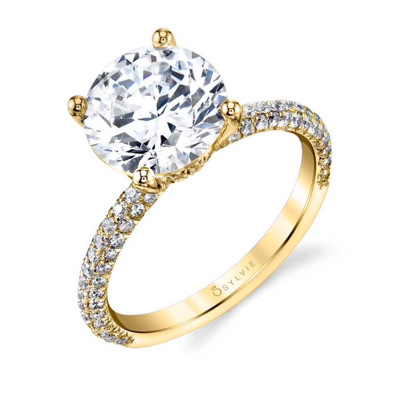 Round Cut 3 Carat Classic Pave Engagement Ring - Jayla