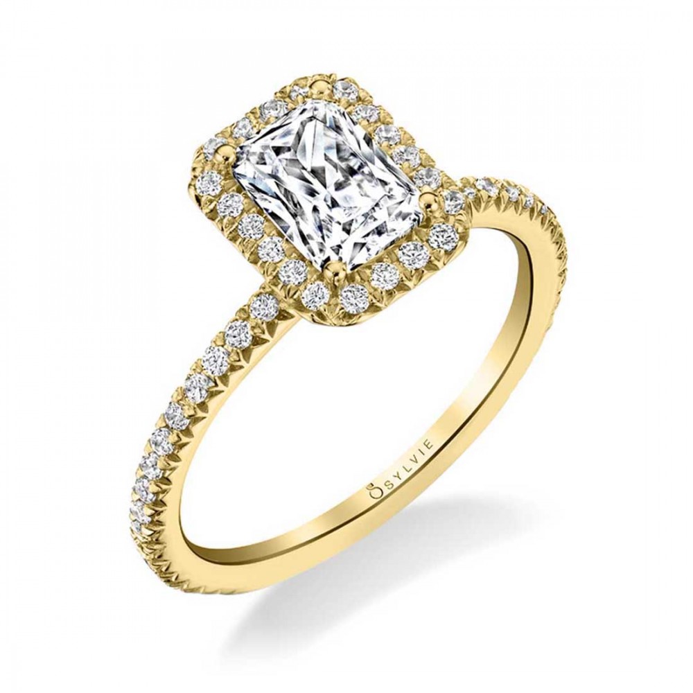 Radiant Cut Classic Halo Engagement Ring - Vivian