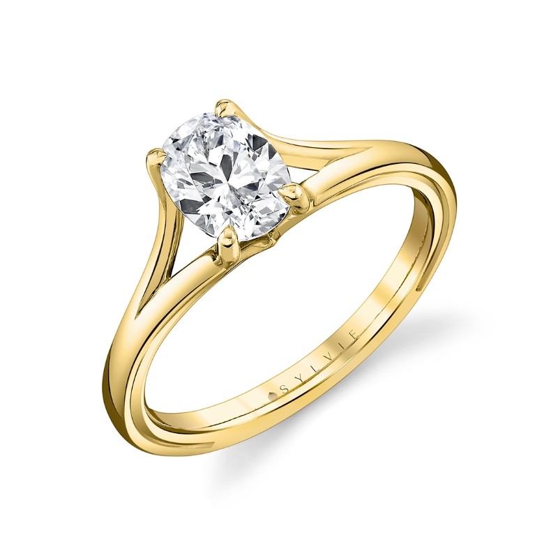 Iconelle Solitaire Shell Taper Engagement Ring - Vera