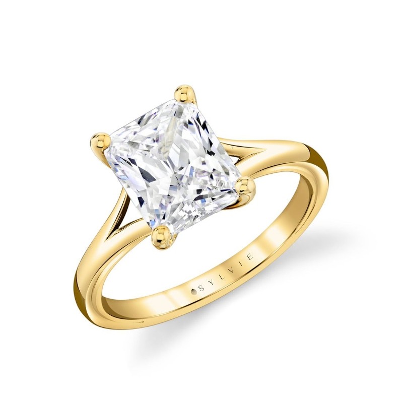 Iconelle Solitaire Shell Taper Engagement Ring - Vera