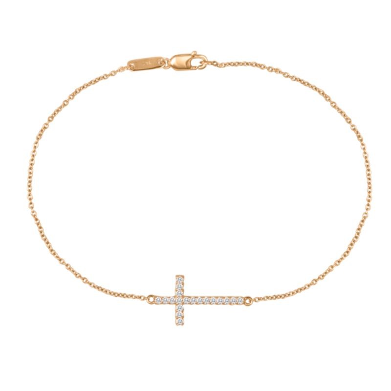 14k Diamond Cross Bracelet