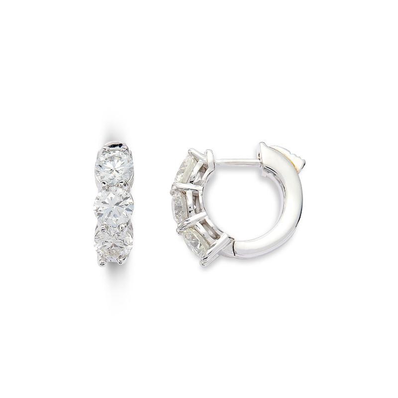 14K Diamond Hoop Earrings