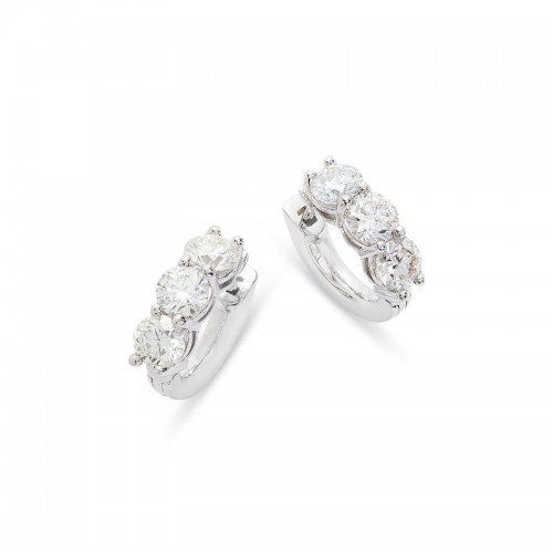 14K Diamond Hoop Earrings