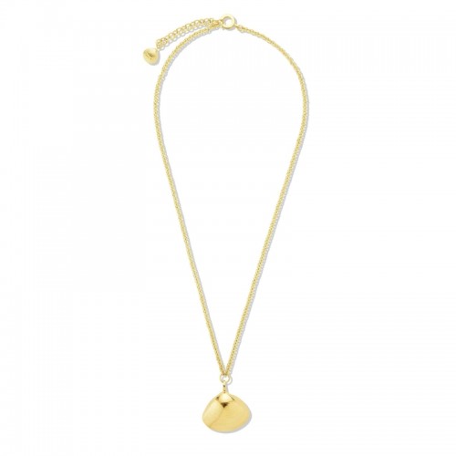 18K Yellow Gold Single Shell Charm Pendant Neclace