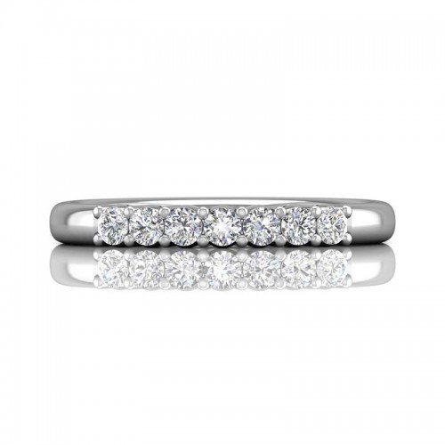 FlyerFit® 14K White Gold Shared Prong Wedding Band