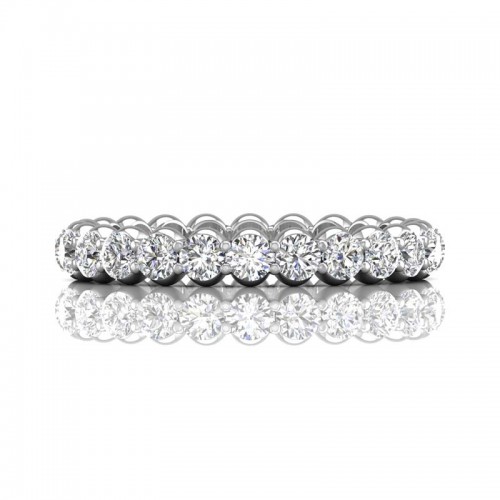 FlyerFit® 14K White Gold Eternity Wedding Band