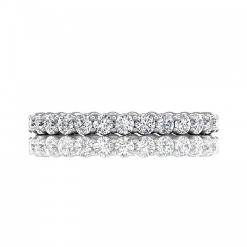 FlyerFit® 14K White Gold Eternity Wedding Band