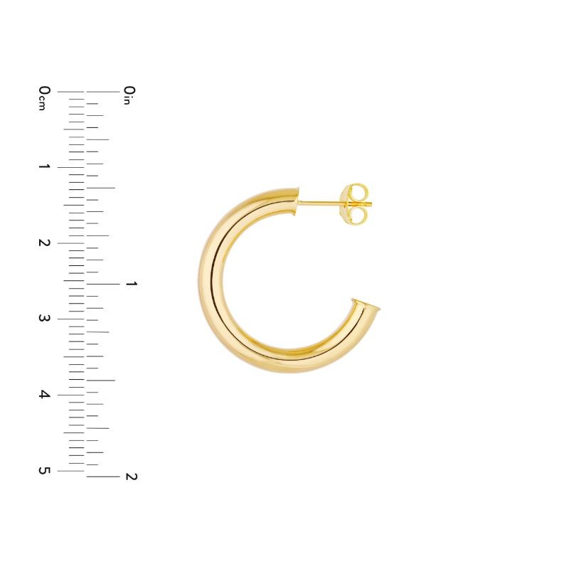 14K Yellow Gold Open Hoop Earrings