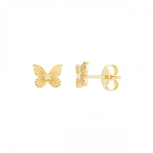 14k Fluted Butterfly Stud Earrings