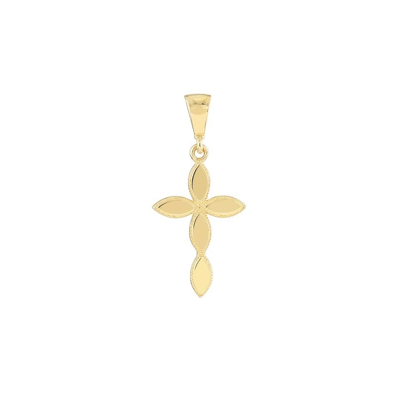 14k Marquise Shaped Cross Pendant