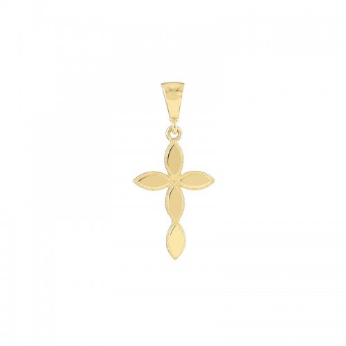 14k Marquise Shaped Cross Pendant