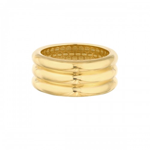 14k Triple Ridge Band Ring