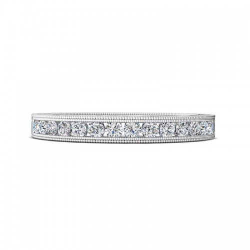 FlyerFit® 14K White Gold Vintage Wedding Band