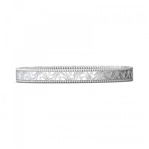 FlyerFit® 14K White Gold Vintage Wedding Band