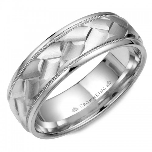 CrownRing Carved Wedding Band
