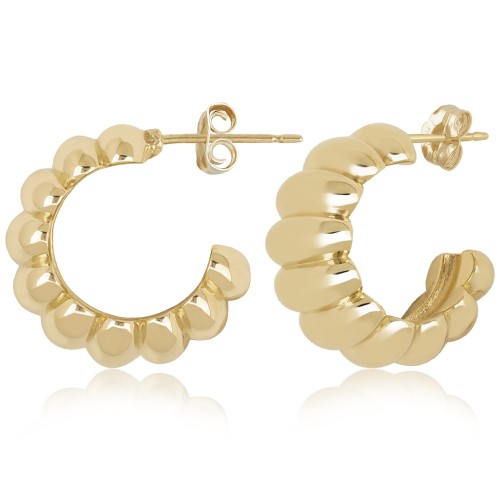 14K Shrimp Hoop Earrings
