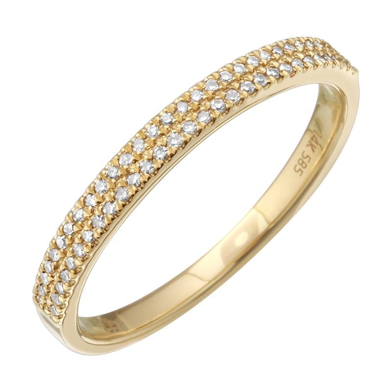 14K Pave Diamond Pinky Ring