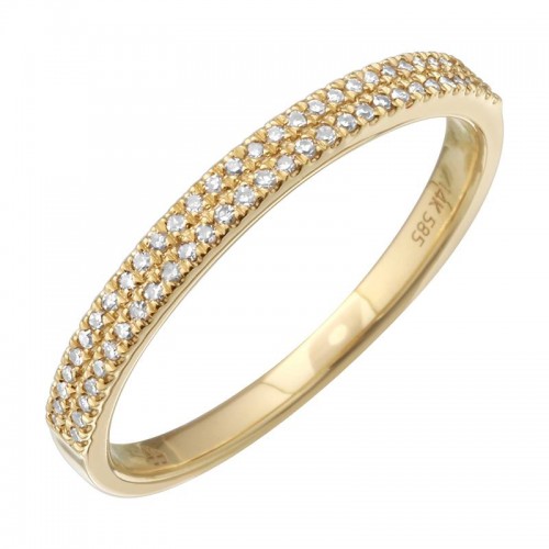 14K Pave Diamond Pinky Ring
