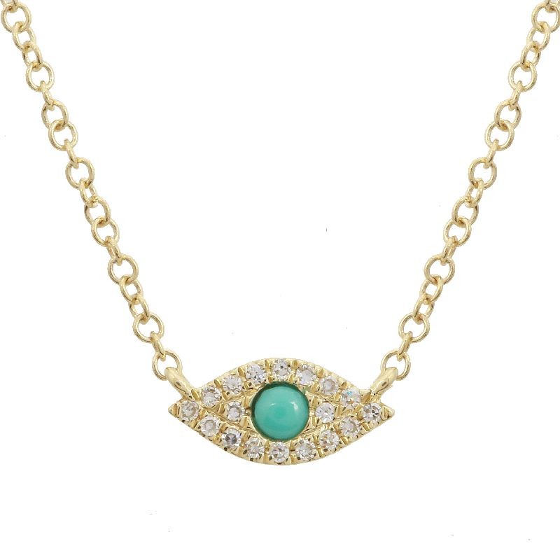 14K Diamond Evil Eye Necklace