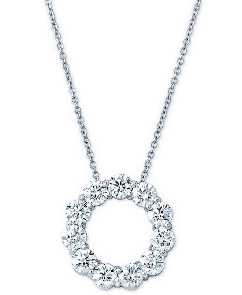 14k Diamond Circle Pendant