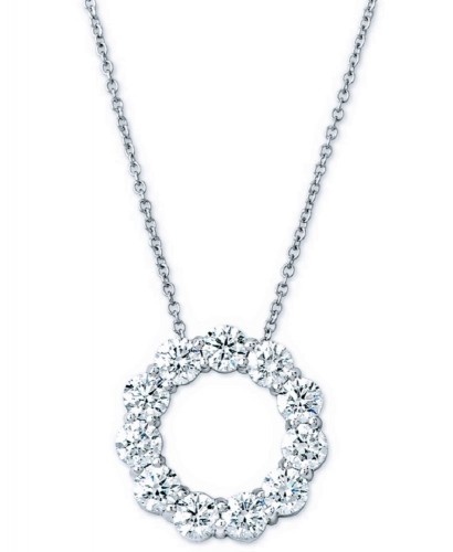 14k Diamond Circle Pendant