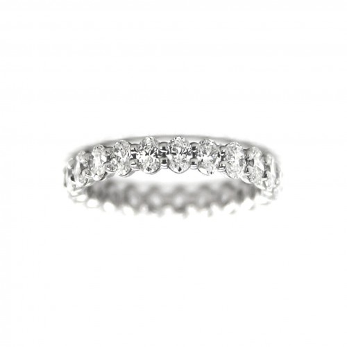 PLATINUM OVAL CUT DIAMOND SHARED PRONG ETERNTY BAND SIZE 6
