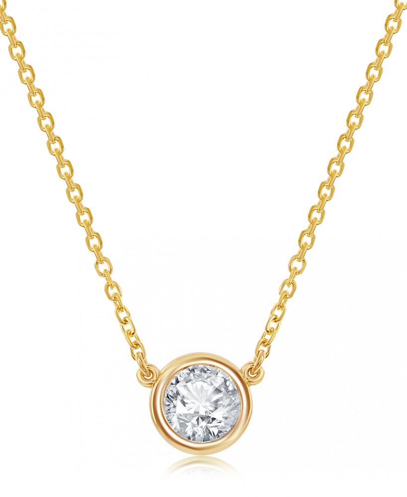 14k Diamond Solitaire Necklace