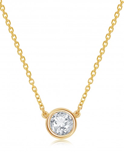 14k Diamond Solitaire Necklace