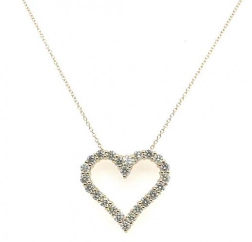 14k Diamond Heart Pendant Necklace