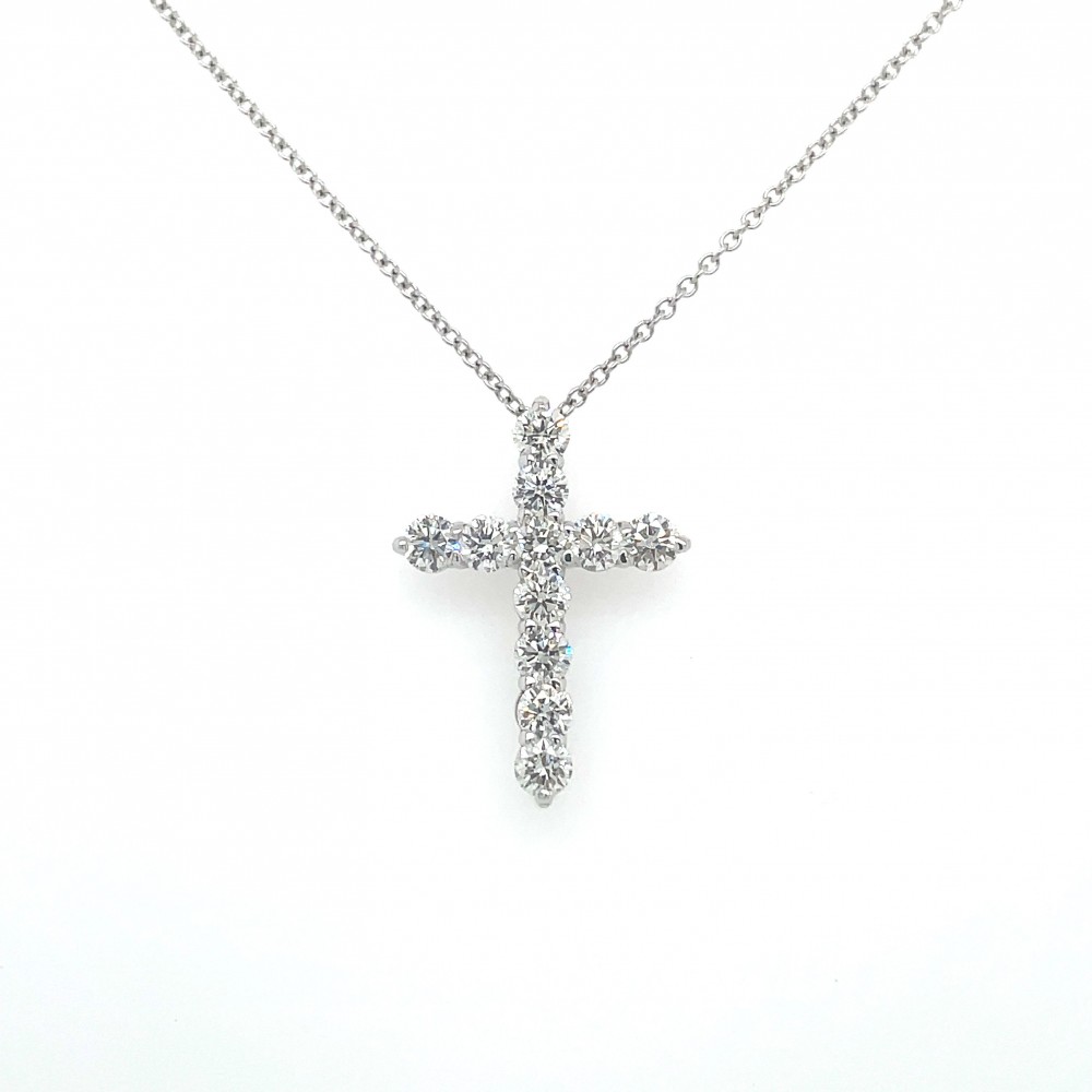 14k Diamond Cross Pendant Necklace