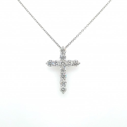 14k Diamond Cross Pendant Necklace