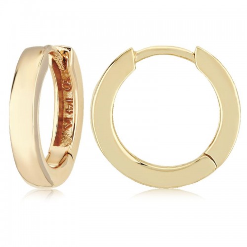 14K Yellow Gold Medium Hinged Hoop Earrings By PD Collection