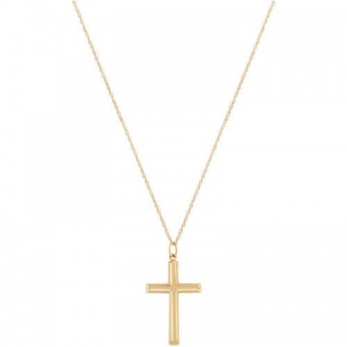 PD Collection 14k Yellow Gold Concave Cross Charm