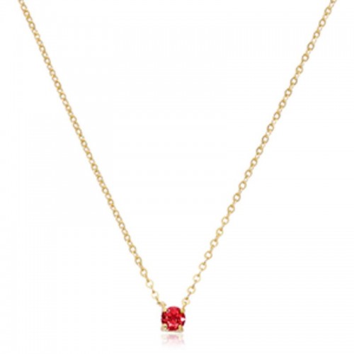 Pd Collection Yg 4Mm Ruby Necklace