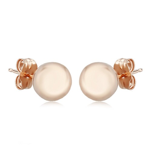 14K Rose Gold Ball Stud Earrings By PD Collection