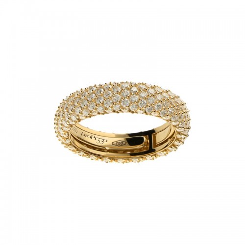 18K Yellow Gold Diamond Encrusted Band BY Leo Pizzo