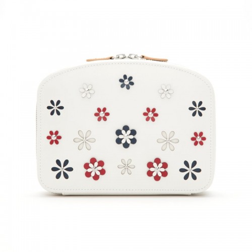 Wolf White Blossom Travel Zip Jewelry Case By Wolf Designs