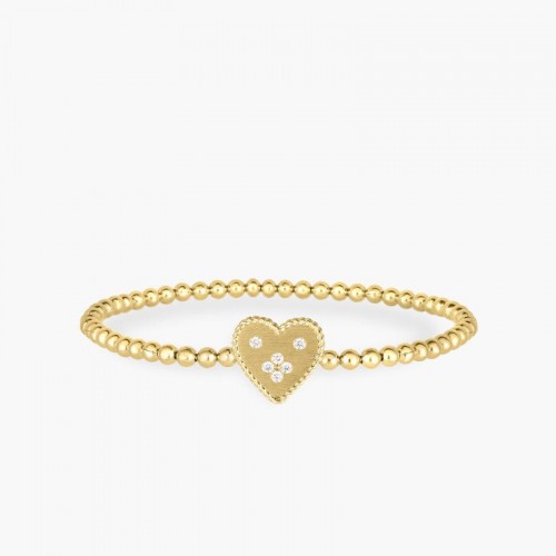 Venetian Princess Diamond Heart Bracelet In 18K Yellow Gold