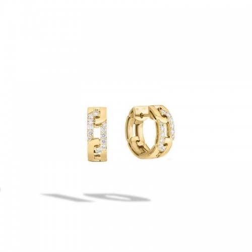 18K Diamonds Chain Link Hoop Earrings By Roberto Coin