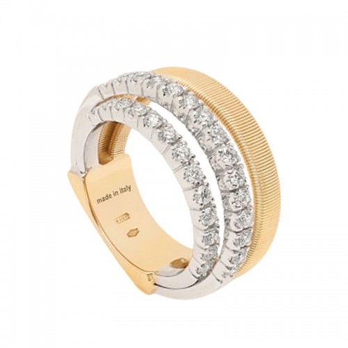 18K Yellow And White Gold Masai Four Row Ring BY Marco Bicego