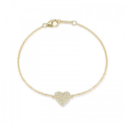 14K Diamond Pave Heart Bracelet BY PD Collection