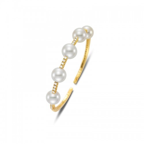 18K White Gold Amalfi Cuff Bracelet By Providence Diamond Collect