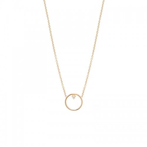 Zoe Chicco medium single diamond circle necklace