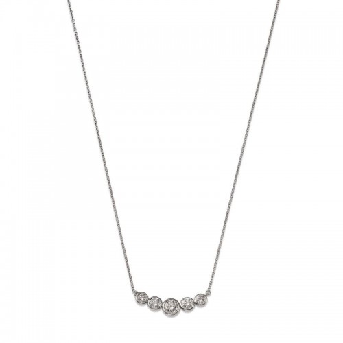 14K Diamond Graduated Bezel Necklace BY PD Collection
